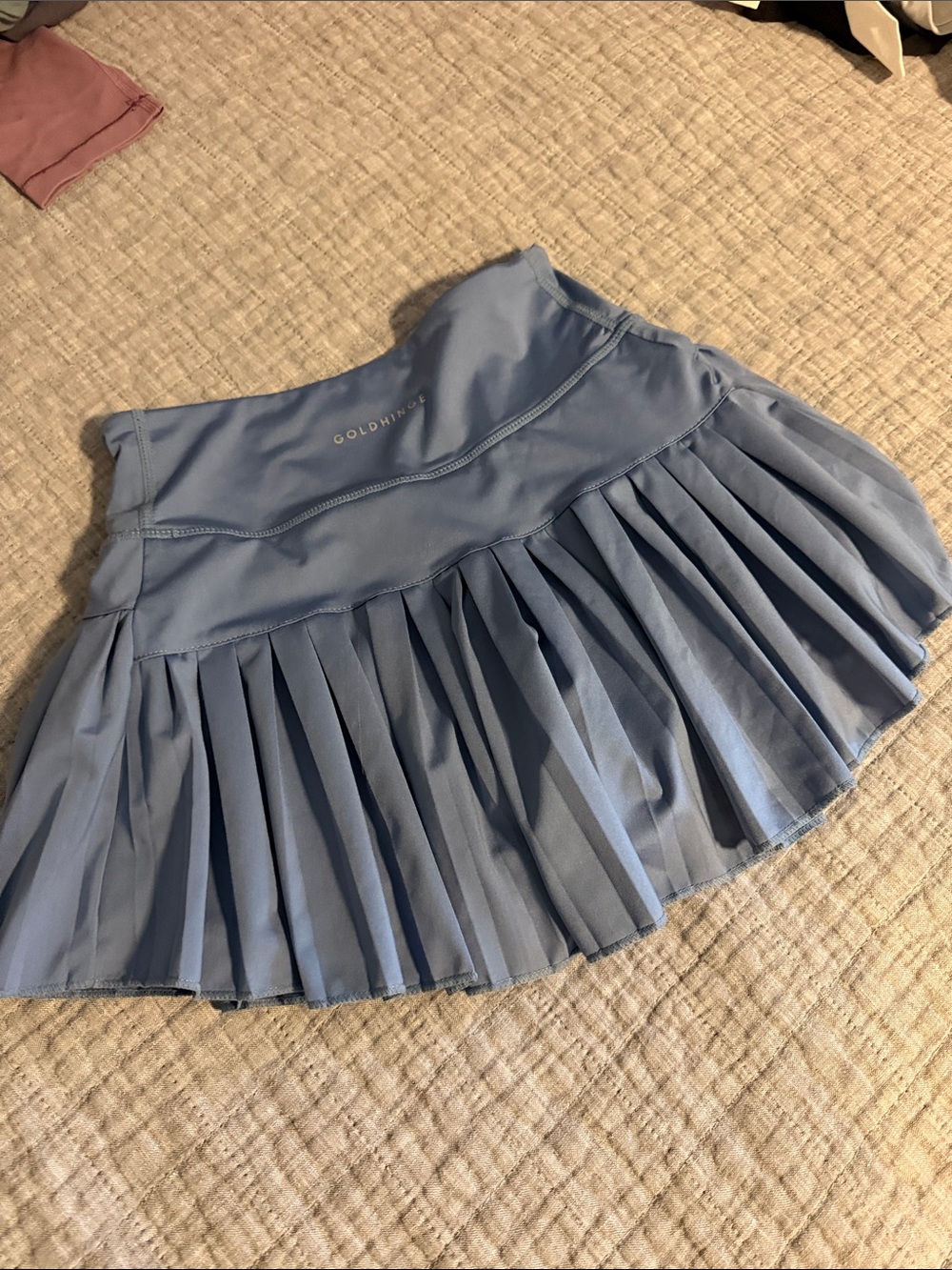 Gold Hinge Light Blue Pleated Tennis Skirt
